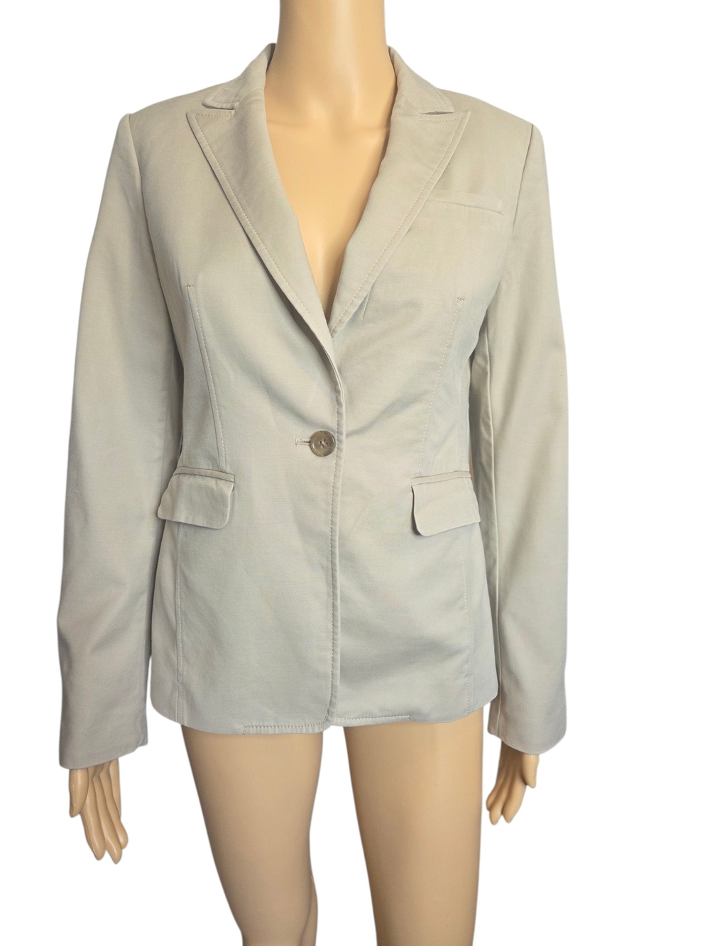 Banana Republic Light Tan Single-Button Blazer Back Vents Pockets Casual Size 4